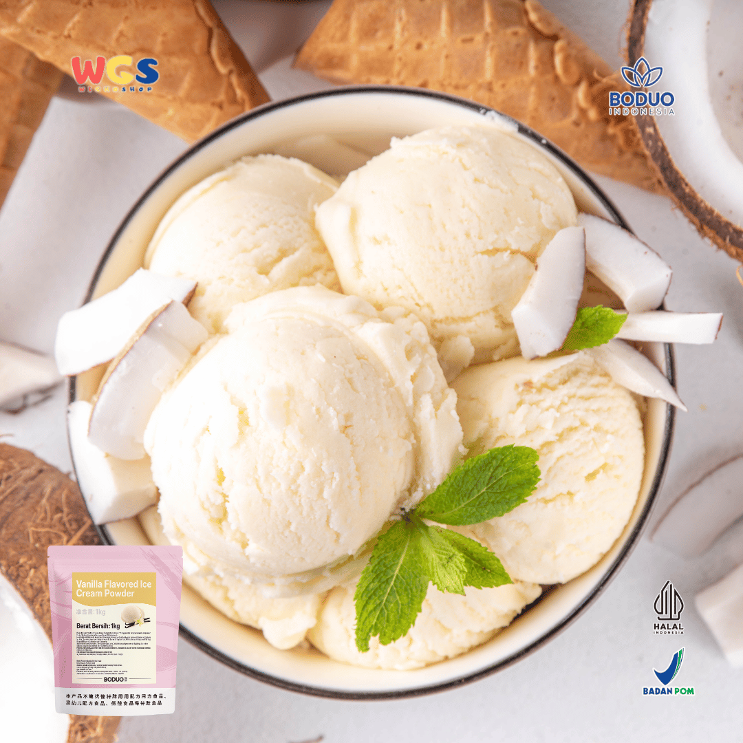 BODUO Vanilla Flavored Ice Cream Powder 1kg – Bubuk Es Krim Rasa Vanila Praktis dan Lezat