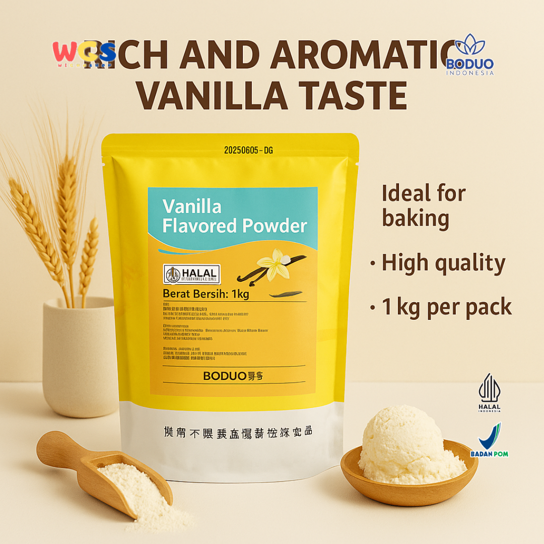 BODUO Vanilla Flavored Powder 1kg – Bubuk Minuman Rasa Vanila Lembut untuk Aneka Kreasi