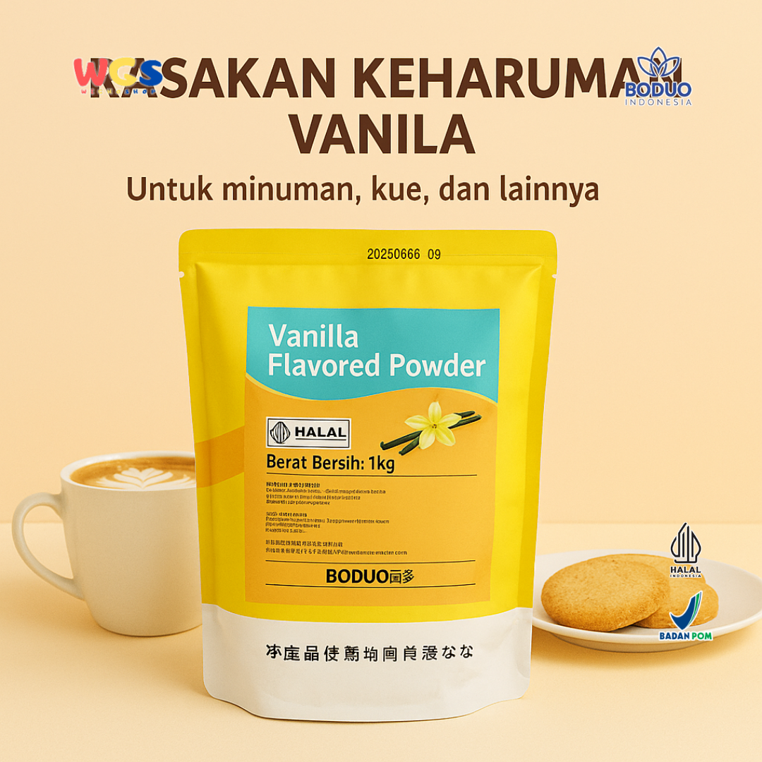 BODUO Vanilla Flavored Powder 1kg – Bubuk Minuman Rasa Vanila Lembut untuk Aneka Kreasi