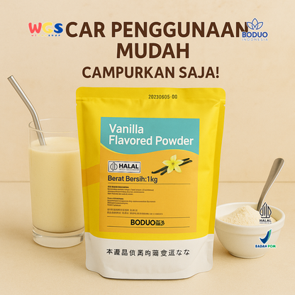BODUO Vanilla Flavored Powder 1kg – Bubuk Minuman Rasa Vanila Lembut untuk Aneka Kreasi