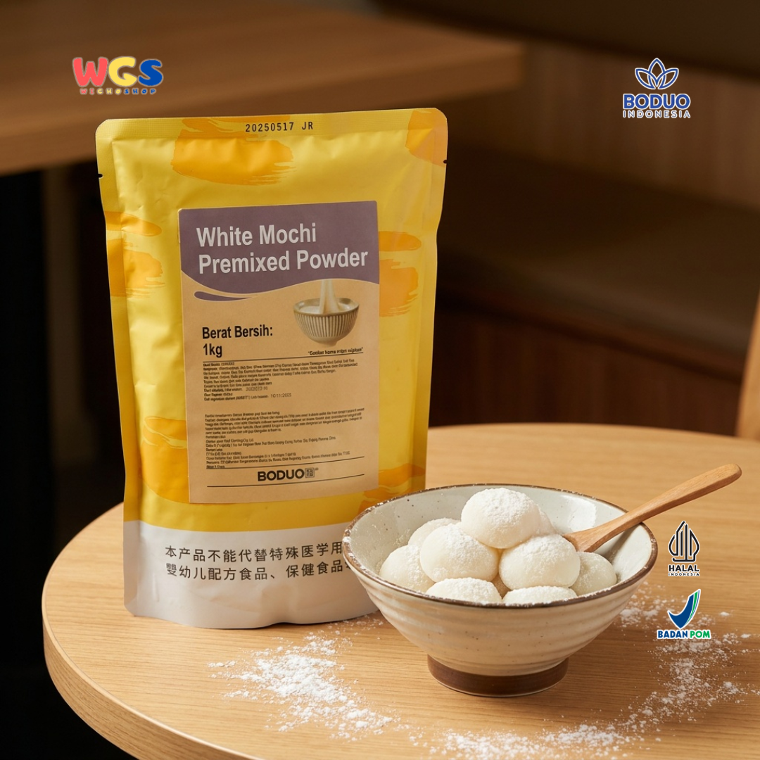 BODUO White Mochi Premixed Powder 1kg – Ready-to-Use Soft Mochi Powder for Desserts &amp; Drinks