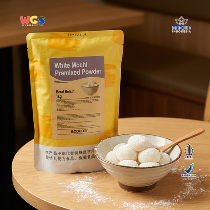 BODUO White Mochi Premixed Powder 1kg – Ready-to-Use Soft Mochi Powder for Desserts &amp; Drinks
