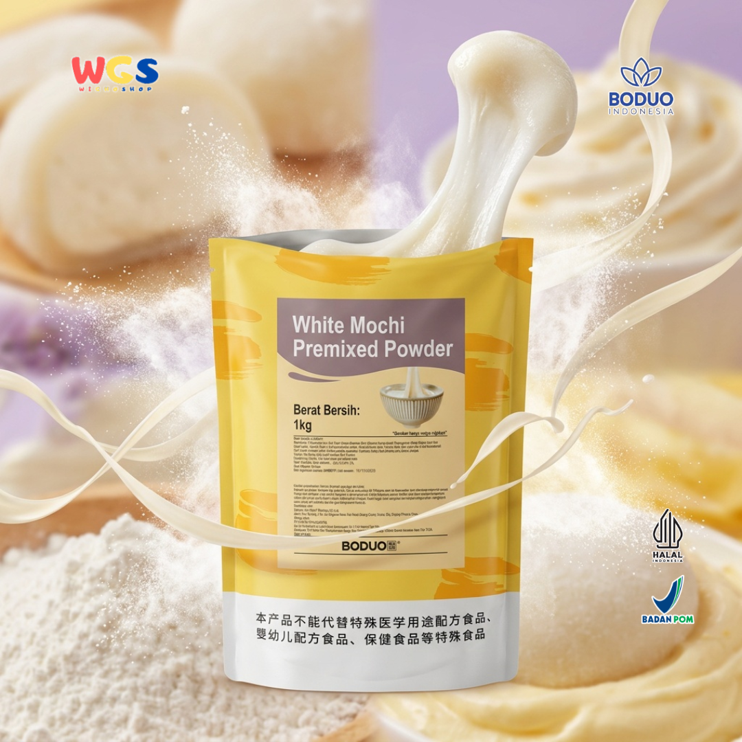 BODUO White Mochi Premixed Powder 1kg – Ready-to-Use Soft Mochi Powder for Desserts &amp; Drinks