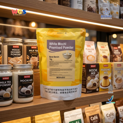BODUO White Mochi Premixed Powder 1kg – Ready-to-Use Soft Mochi Powder for Desserts &amp; Drinks