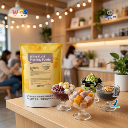 BODUO White Mochi Premixed Powder 1kg – Ready-to-Use Soft Mochi Powder for Desserts &amp; Drinks
