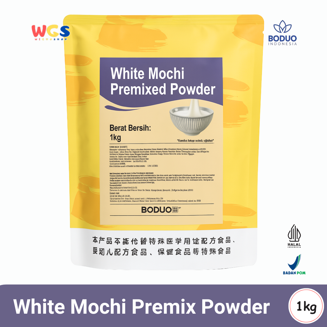 BODUO White Mochi Premixed Powder 1kg – Bubuk Mochi Lembut Siap Pakai untuk Dessert & Minuman