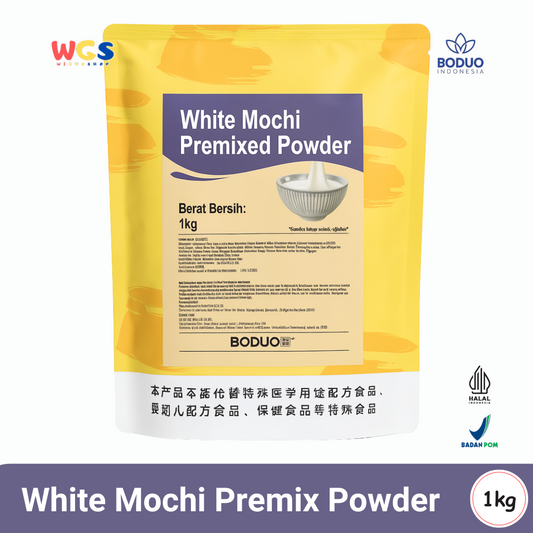 BODUO White Mochi Premixed Powder 1kg – Bubuk Mochi Lembut Siap Pakai untuk Dessert & Minuman