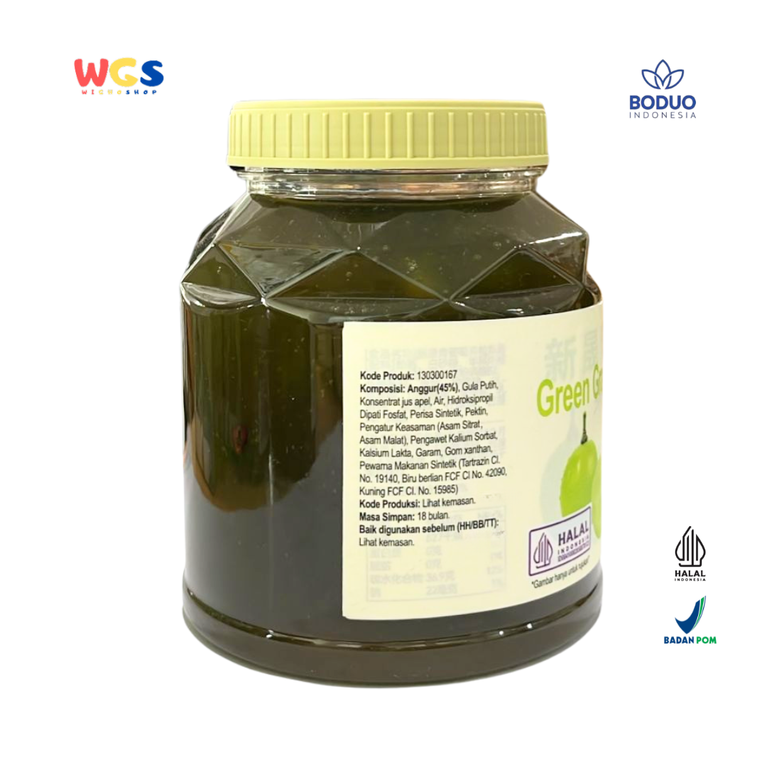 BODUO Green Grape Cubes Jam 1kg - Selai Anggur Hijau dengan Cube untuk Minuman Kekinian