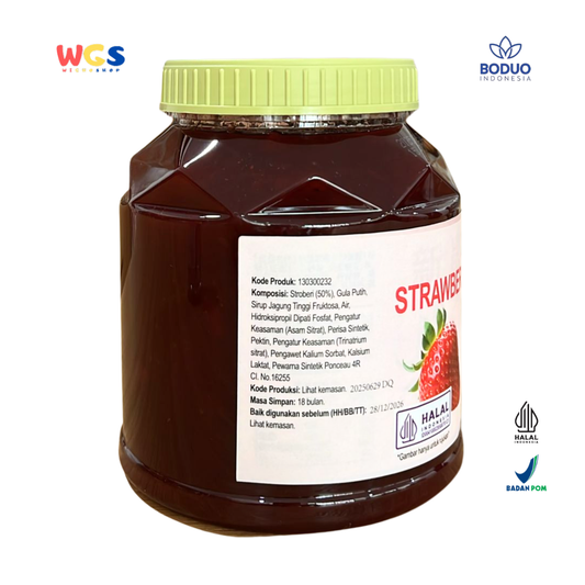 BODUO Xinsheng Strawberry Cubes Jam 1kg | Selai Stroberi Asli untuk Minuman Kekinian & Dessert