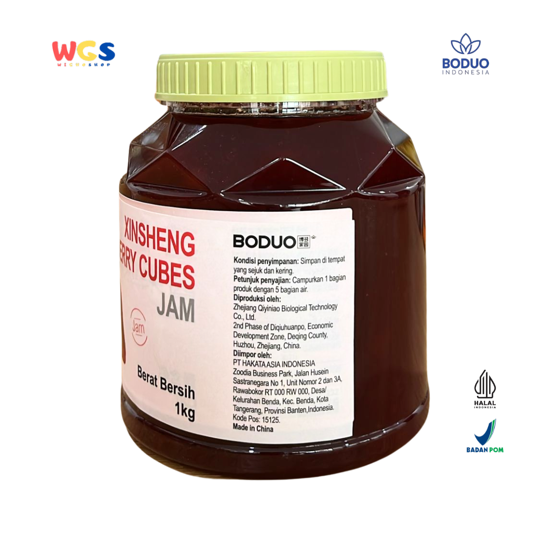 BODUO Xinsheng Strawberry Cubes Jam 1kg | Authentic Strawberry Jam for Contemporary Drinks &amp; Desserts