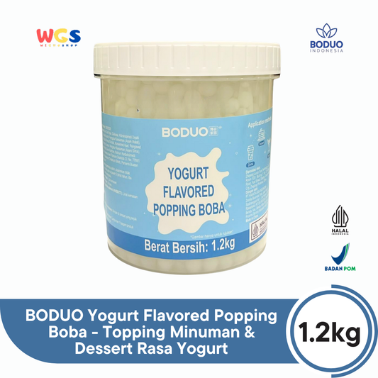 BODUO Yogurt Flavored Popping Boba 1.2kg - Topping Minuman & Dessert Rasa Yogurt