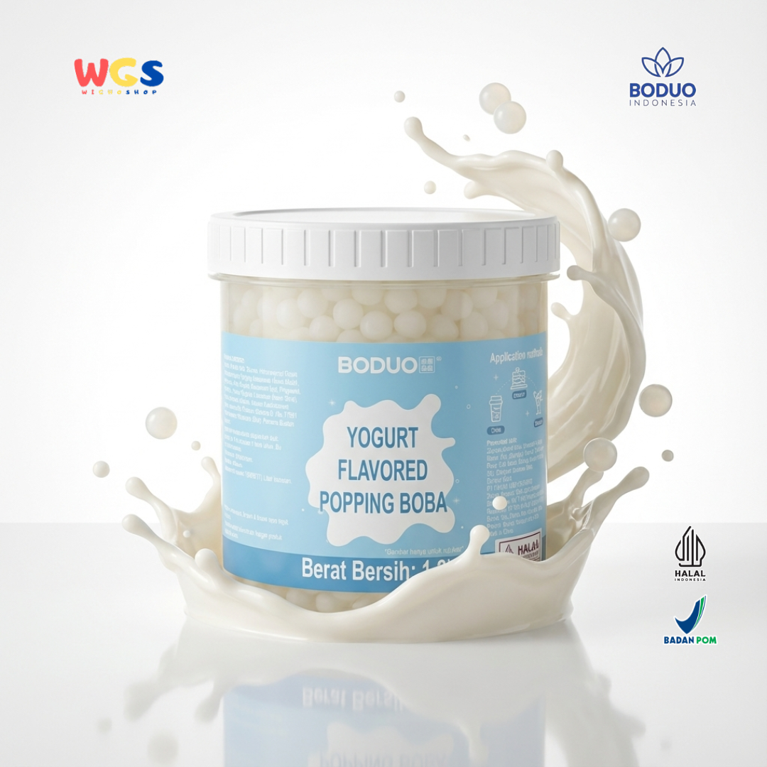BODUO Yogurt Flavored Popping Boba 1.2kg - Topping Minuman & Dessert Rasa Yogurt