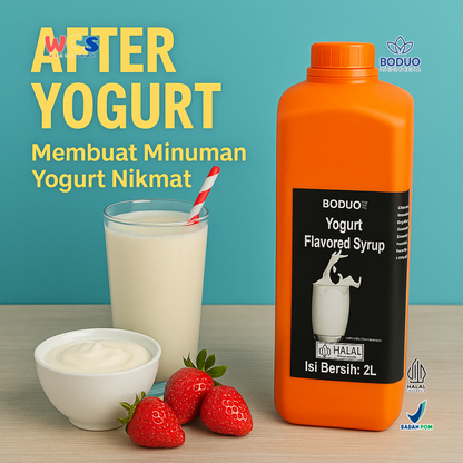 BODUO Yogurt Flavored Syrup 2L – Sirup Rasa Yogurt Premium untuk Minuman dan Dessert Kekinian