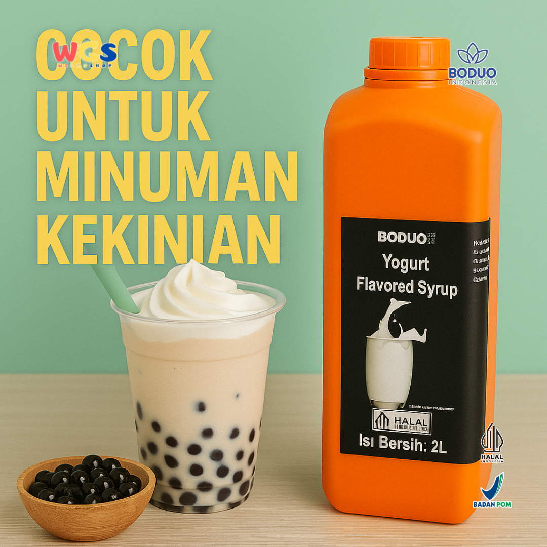 BODUO Yogurt Flavored Syrup 2L – Sirup Rasa Yogurt Premium untuk Minuman dan Dessert Kekinian