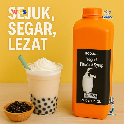 BODUO Yogurt Flavored Syrup 2L – Sirup Rasa Yogurt Premium untuk Minuman dan Dessert Kekinian
