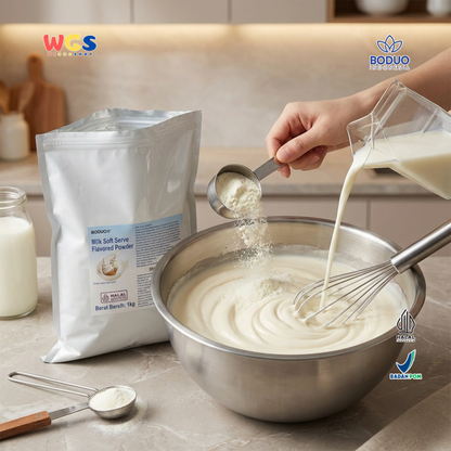 BODUO Milk Soft Serve Ice Cream Powder 1kg – Soft Ice Cream Powder with Premium Milk Flavor