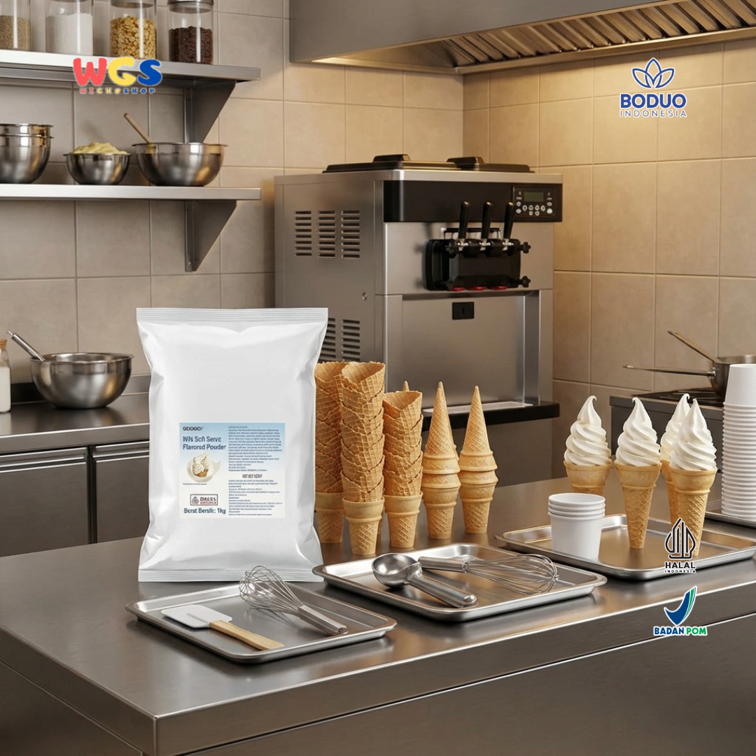 BODUO Milk Soft Serve Ice Cream Powder 1kg – Soft Ice Cream Powder with Premium Milk Flavor