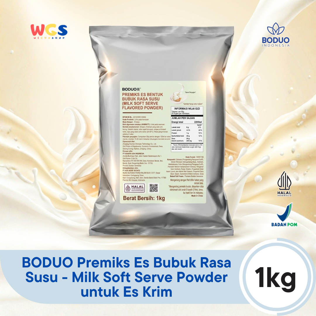BODUO Milk Soft Serve Ice Cream Powder 1kg – Bubuk Es Krim Lembut dengan Rasa Susu Premium