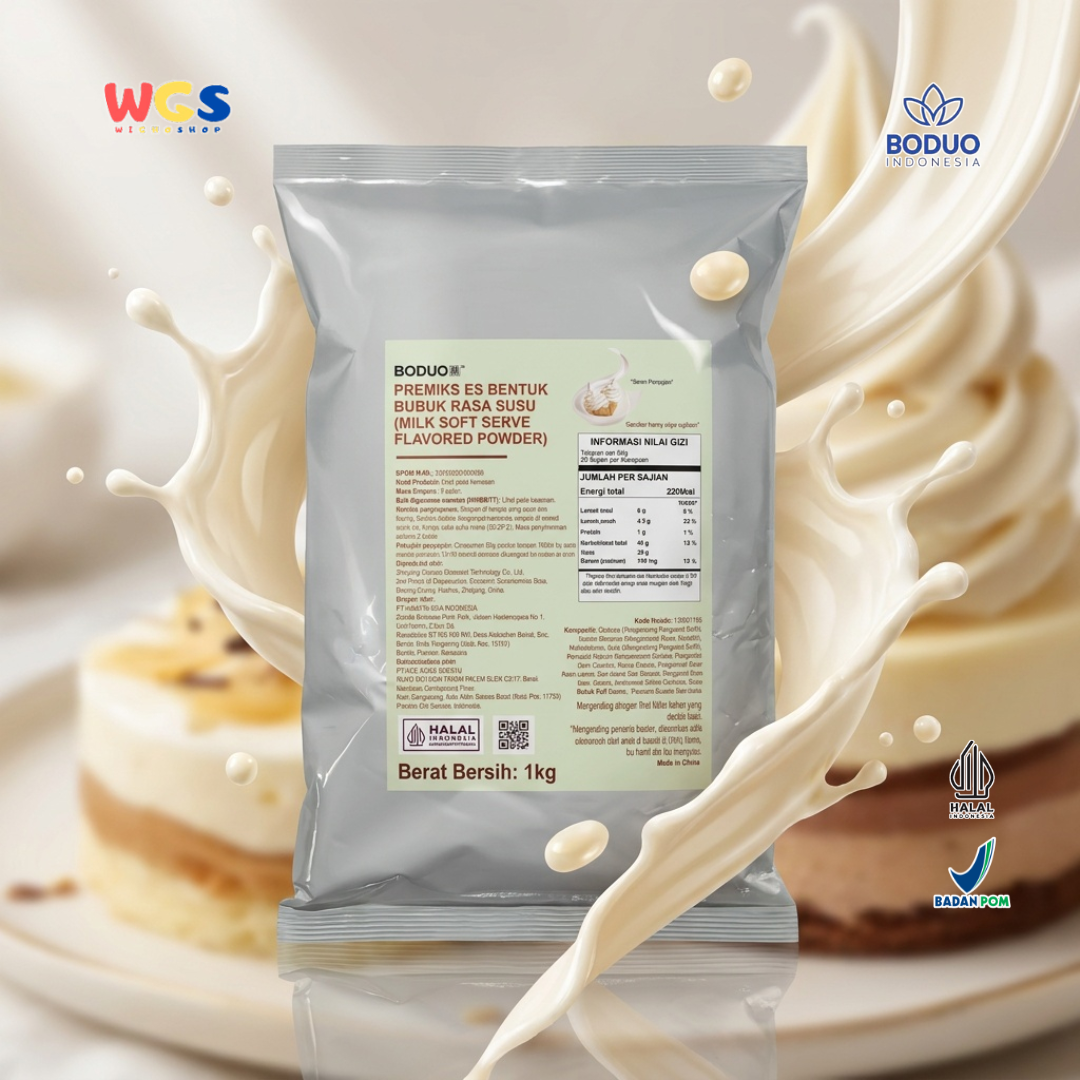 BODUO Milk Soft Serve Ice Cream Powder 1kg – Bubuk Es Krim Lembut dengan Rasa Susu Premium