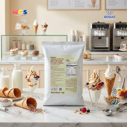 BODUO Milk Soft Serve Ice Cream Powder 1kg – Bubuk Es Krim Lembut dengan Rasa Susu Premium