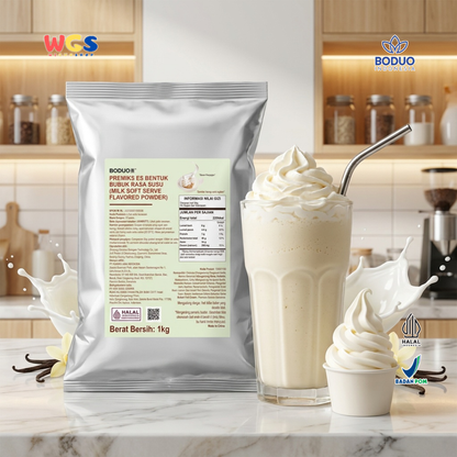 BODUO Milk Soft Serve Ice Cream Powder 1kg – Bubuk Es Krim Lembut dengan Rasa Susu Premium