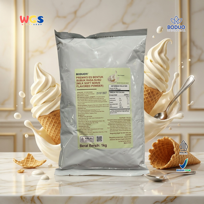 BODUO Milk Soft Serve Ice Cream Powder 1kg – Bubuk Es Krim Lembut dengan Rasa Susu Premium