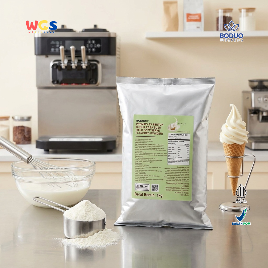 BODUO Milk Soft Serve Ice Cream Powder 1kg – Bubuk Es Krim Lembut dengan Rasa Susu Premium