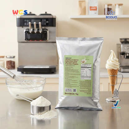 BODUO Milk Soft Serve Ice Cream Powder 1kg – Bubuk Es Krim Lembut dengan Rasa Susu Premium