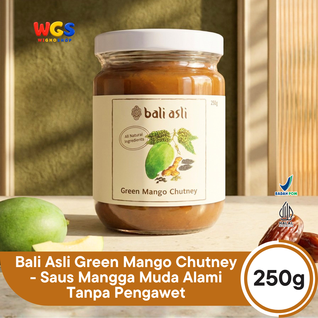 Bali Asli Green Mango Chutney 250g - Saus Mangga Muda Alami Tanpa Pengawet