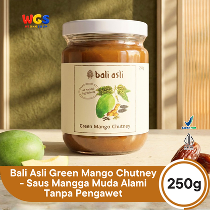 Bali Asli Green Mango Chutney 250g - Saus Mangga Muda Alami Tanpa Pengawet