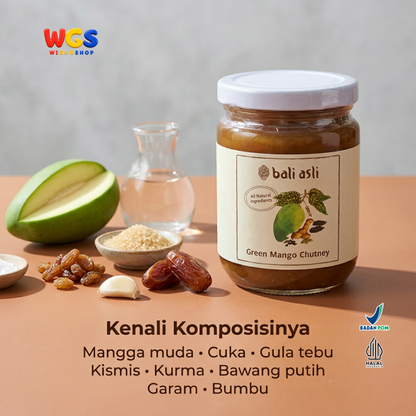 Bali Asli Green Mango Chutney 250g - Saus Mangga Muda Alami Tanpa Pengawet