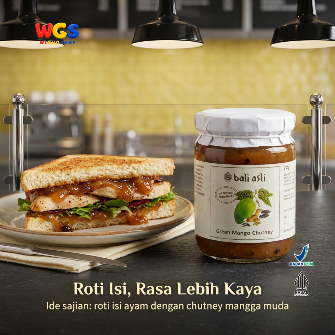 Bali Asli Green Mango Chutney 250g - Saus Mangga Muda Alami Tanpa Pengawet