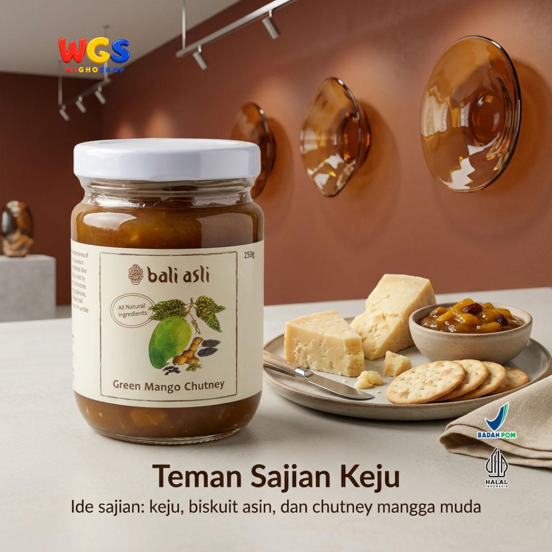 Bali Asli Green Mango Chutney 250g - Saus Mangga Muda Alami Tanpa Pengawet