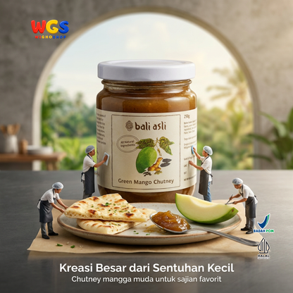 Bali Asli Green Mango Chutney 250g - Saus Mangga Muda Alami Tanpa Pengawet