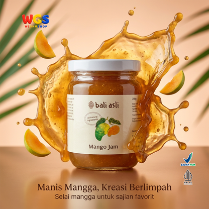 Bali Asli Mango Jam 280g - Selai Mangga Alami Tanpa Pengawet untuk Roti & Topping