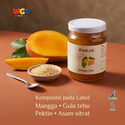 Bali Asli Mango Jam 280g - Selai Mangga Alami Tanpa Pengawet untuk Roti & Topping