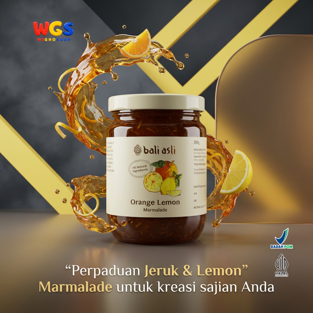 Bali Asli Orange Lemon Marmalade 280g - Selai Jeruk & Lemon Alami Tanpa Pengawet
