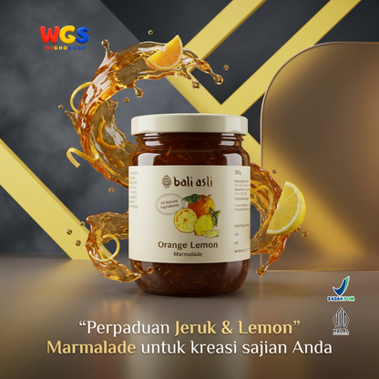 Bali Asli Orange Lemon Marmalade 280g - Selai Jeruk & Lemon Alami Tanpa Pengawet