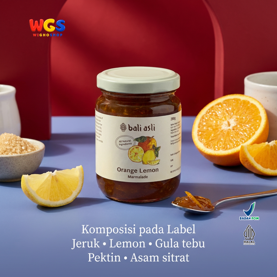 Bali Asli Orange Lemon Marmalade 280g - Selai Jeruk & Lemon Alami Tanpa Pengawet