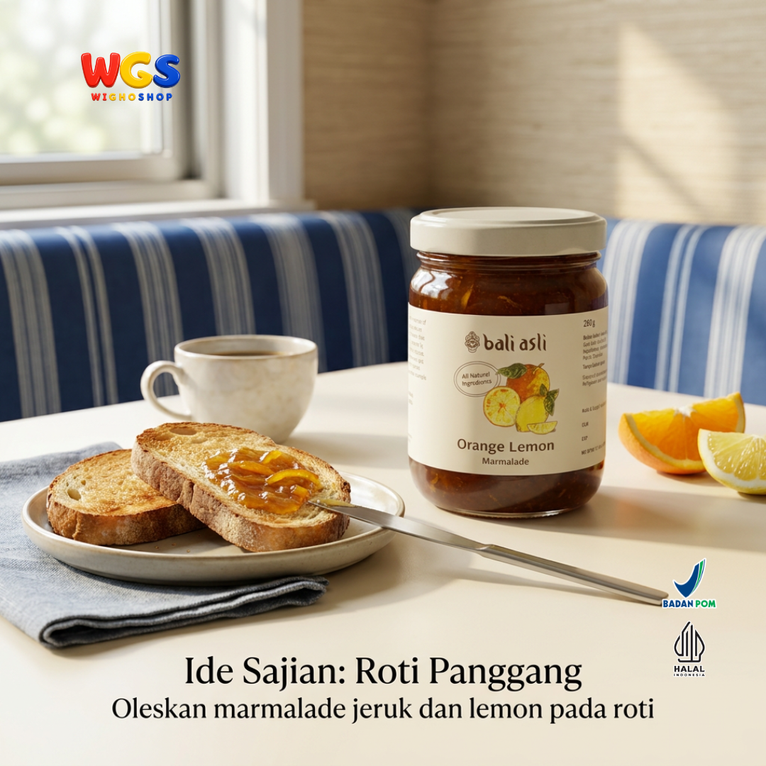 Bali Asli Orange Lemon Marmalade 280g - Selai Jeruk & Lemon Alami Tanpa Pengawet