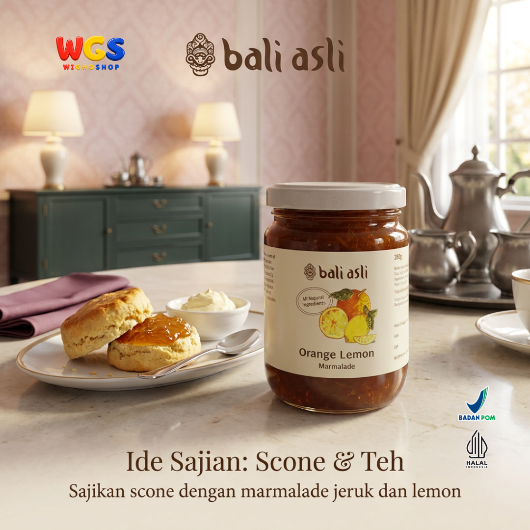 Bali Asli Orange Lemon Marmalade 280g - Selai Jeruk & Lemon Alami Tanpa Pengawet