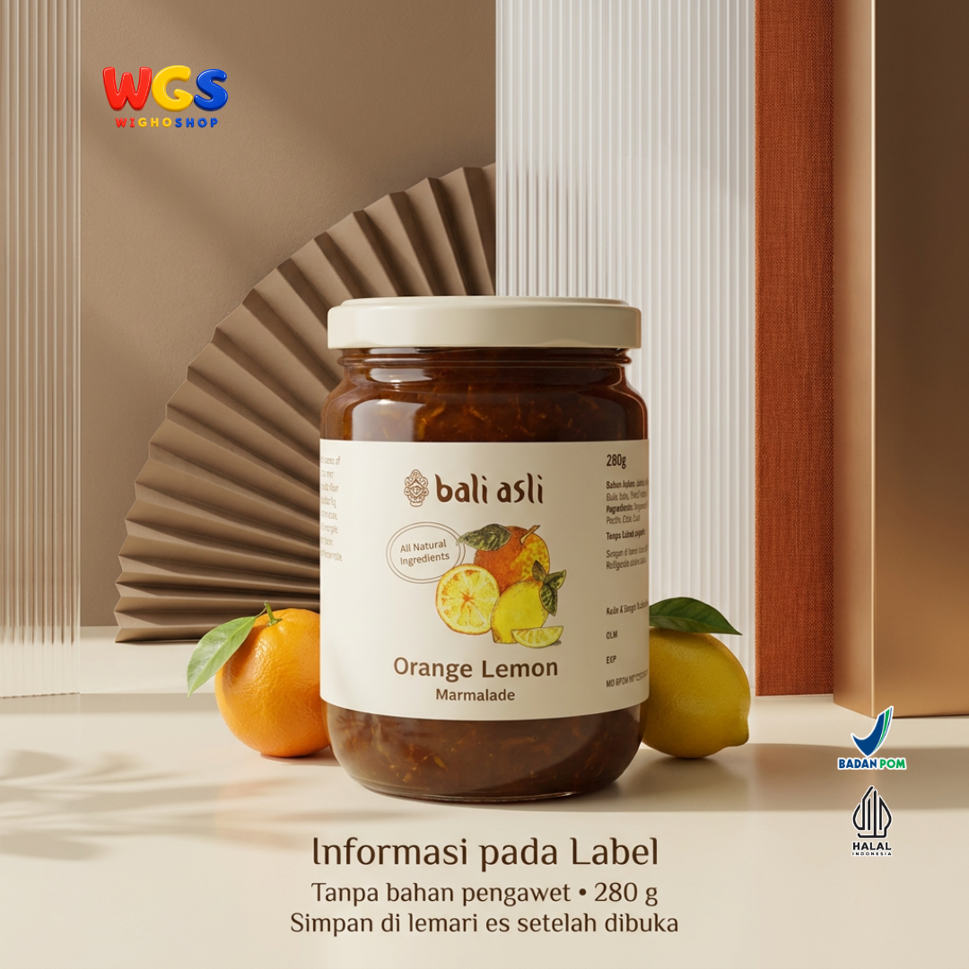 Bali Asli Orange Lemon Marmalade 280g - Selai Jeruk & Lemon Alami Tanpa Pengawet
