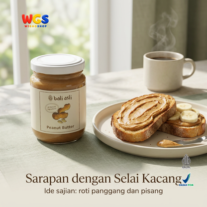 Bali Asli Peanut Butter 240g - Selai Kacang Bahan Alami Tanpa Gula Tambahan dan Pengawet