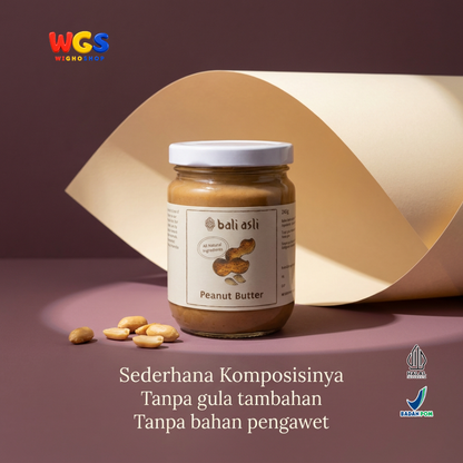 Bali Asli Peanut Butter 240g - Selai Kacang Bahan Alami Tanpa Gula Tambahan dan Pengawet