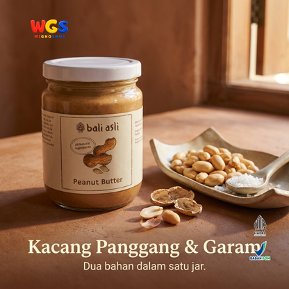 Bali Asli Peanut Butter 240g - Selai Kacang Bahan Alami Tanpa Gula Tambahan dan Pengawet