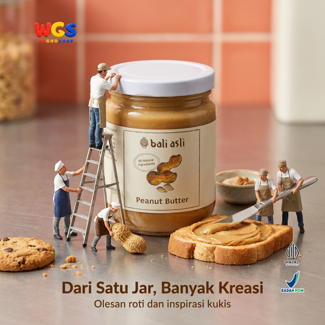 Bali Asli Peanut Butter 240g - Selai Kacang Bahan Alami Tanpa Gula Tambahan dan Pengawet