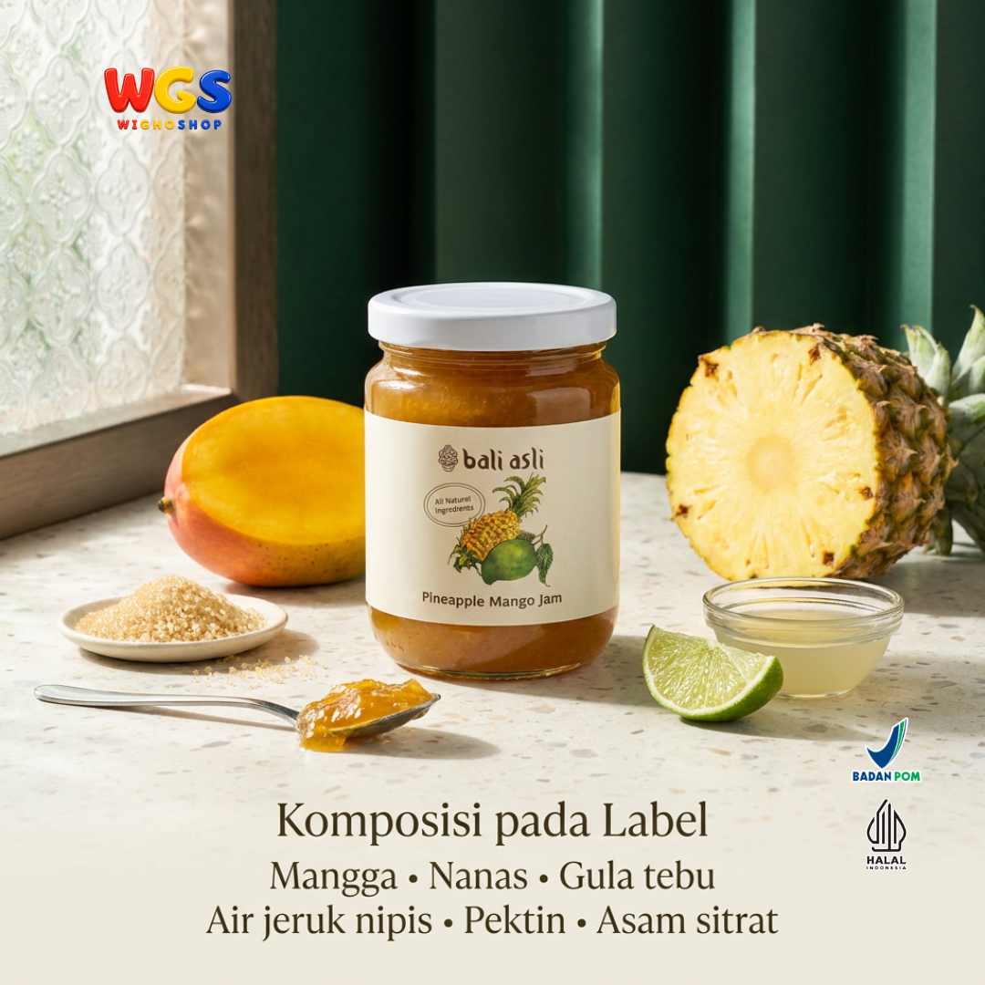 Bali Asli Pineapple Mango Jam 280g - Selai Nanas Mangga Alami Tanpa Pengawet