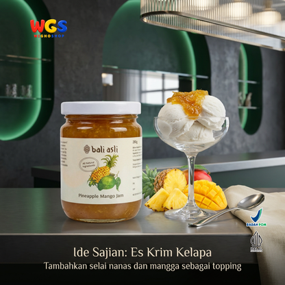 Bali Asli Pineapple Mango Jam 280g - Selai Nanas Mangga Alami Tanpa Pengawet