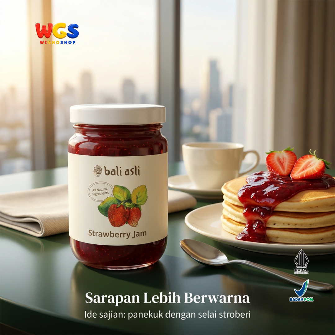 Bali Asli Strawberry Jam 280g - Selai Stroberi Bahan Alami Tanpa Pengawet untuk Roti dan Kue