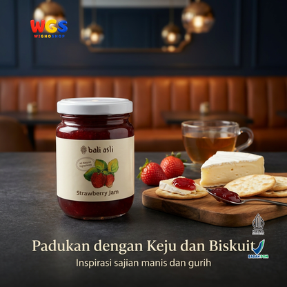 Bali Asli Strawberry Jam 280g - Selai Stroberi Bahan Alami Tanpa Pengawet untuk Roti dan Kue